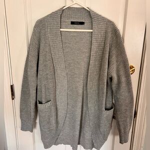 Gray Open-Front Cardigan. Size Large